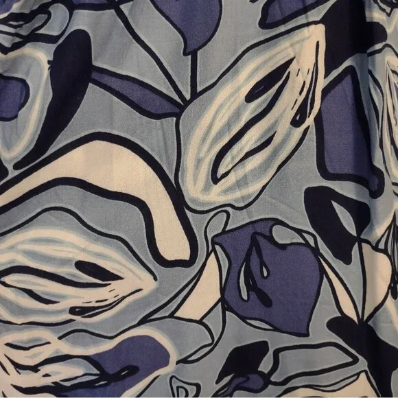 Sincerely Jules Blue White Abstract Print Wide Leg Jumpsuit Size Small - Picture 13 of 15